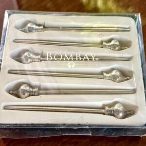 Vintage Bombay Silver Plated Cocktail Picks Set of 6, Boxed Appetizer Picks